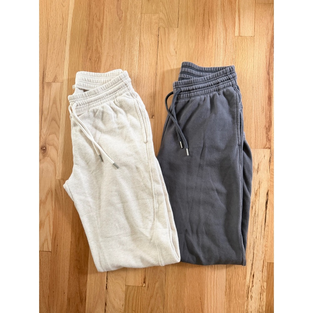 Aerie Fleece Jogger Sweatpants Bundle of 2 Oatmeal Charcoal Grey Cozy Leisure XS